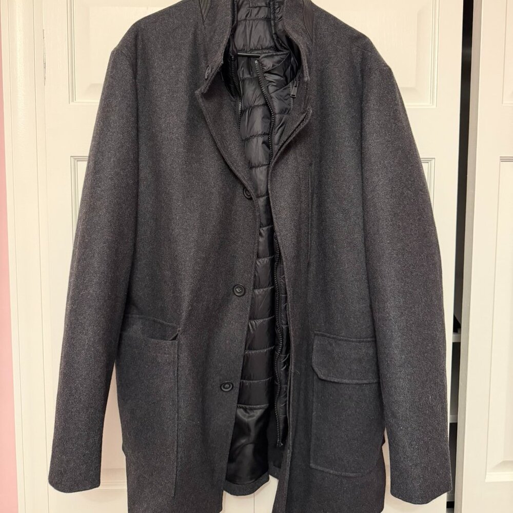 Cole Haan Men's Melton Wool 3 in 1 All Weather Car Coat T40164 539AW805